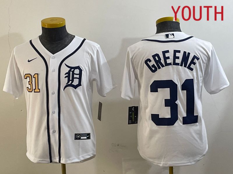 Youth Detroit Tigers #31 Greene White Game 2024 Nike MLB Jersey style 2->youth mlb jersey->Youth Jersey